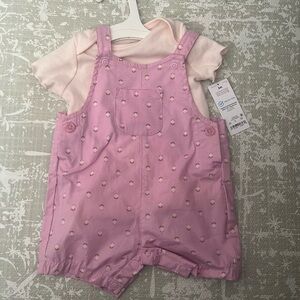 Carter's Pink Baby Bodysuit with Overalls